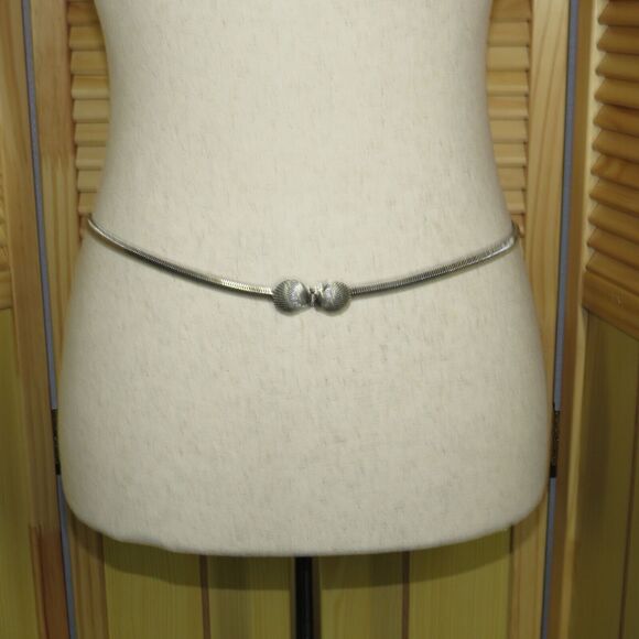 Mimi Di Niscemi Vintage Scallop Shell Seashell Silver Tone Stretch Belt Size M-L - Picture 7 of 11